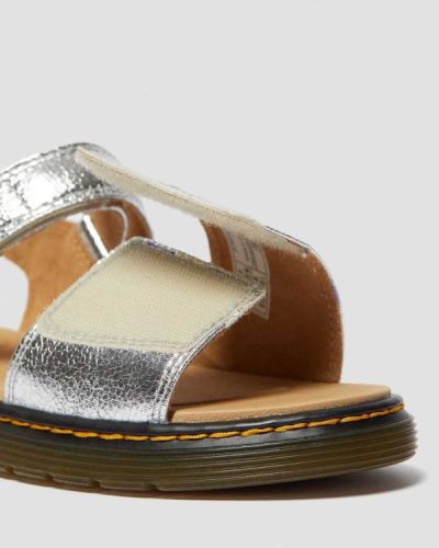 Sandalias Con Velcro Dr Martens Youth Romi Metallic Cuero Para Niños DR3474T